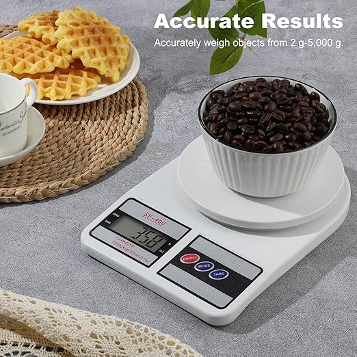 Digital Kitchen Scale 22lb/10kg Capacity, Stainless Steel Food Scale with oz/g Units | Replaceable Battery Power | Ideal for Meal Prep, Cooking, Baking