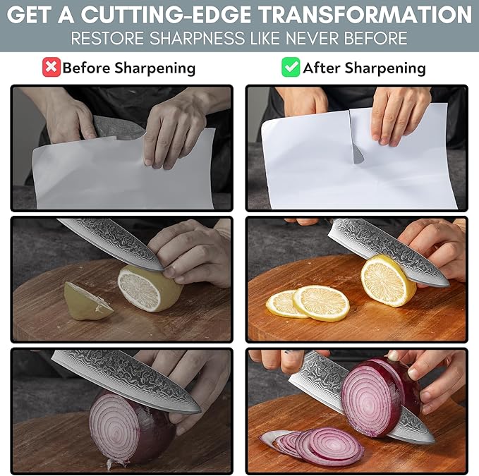 Rolling Knife Sharpener with Adjustable 10° to 40° Options and Adjustable Grinding Height, Knife Sharpener Kit, Roller Knife Sharpening System