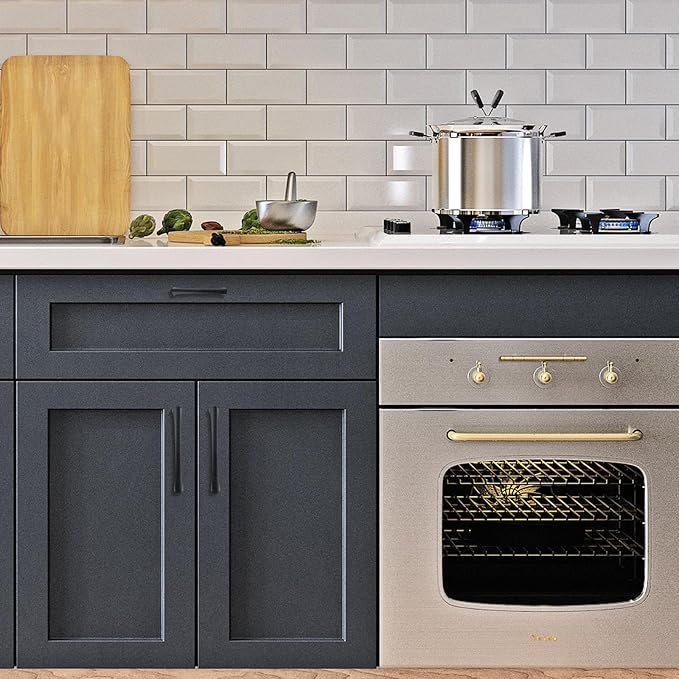 10 Pack 5 Inch Kitchen Cabinet Handles Matte Black Cabinet Pulls Zinc Alloy Drawer Pulls Solid Kitchen Hardware