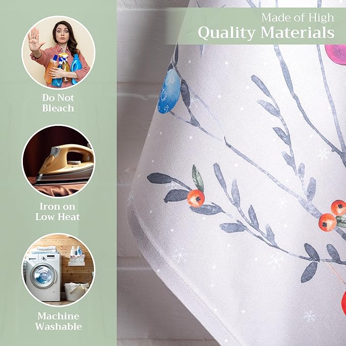 Maison d' Hermine Kitchen Towels Set of 3 100% Cotton 20" x 27.5" Reusable Cloth Tea Dish Towels Absorbent with Hanging Loop for Kitchen Dining Thanksgiving Christmas Decorations (Fairy Christmas)