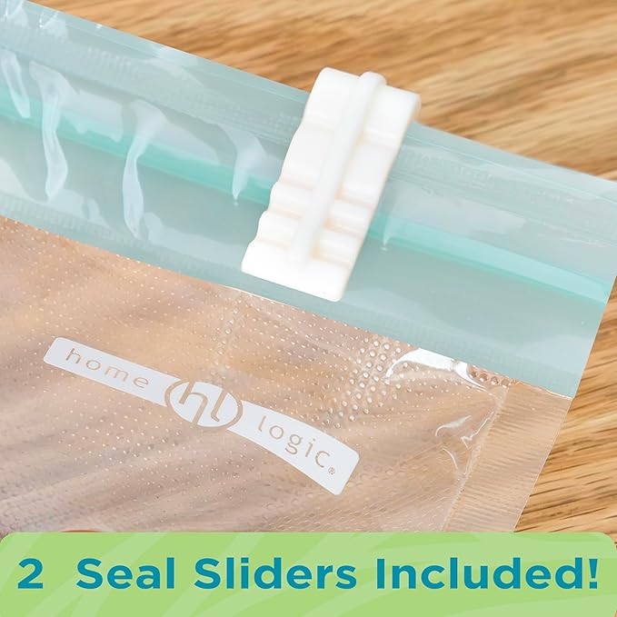 Home Logic Vacuum Sealer Reusable Bags Combo Pack – Freezer, Microwave & Sous Vide Safe Food Storage Bags – 10 Gallon Bags & 6 Quart Bags