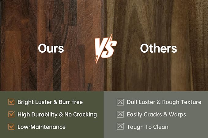 Walnut Cutting Boards For Kitchen, Wooden End Grain Cutting Board with Handle, Dark Walnut Chopping Board Double Sided Charcuterie Boards For Meat, Vegetables, Fruits, Cheese, 17”X13” X1”