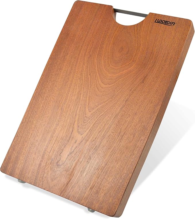 Solid Wood Cutting Board One Piece Cutting Boards Made of Entire Piece Sapele Wood, Hardwood Cutting Board Heavy Duty 15 * 11 * 1 In (No Glue)