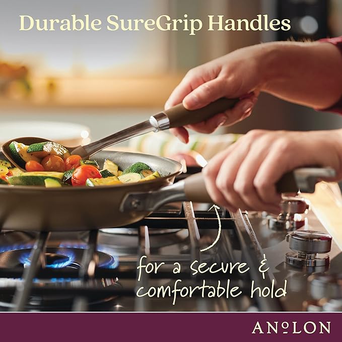 Anolon Advanced Home Hard-Anodized Nonstick Skillets (10.25-Inch, Bronze)