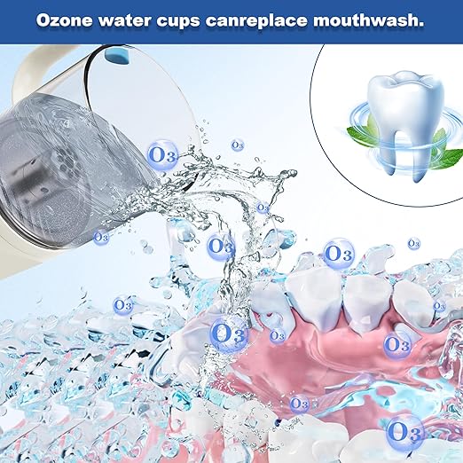 Ozone Water Water Cup O3Generator Fresh Oxygen Mouthwash Cup Hydrogen Water Generator,Brushing Teeth Glass Cup Water Machine Multi-Purpose Portable Rechargeable Ozone Water Purification Cup