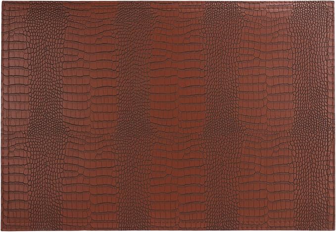Faux Leather Placemats, PU Table Mats, Waterproof, Stain Resistant, Heat Resistant, Non-Slip Easy to Clean for Kitchen Dining Table, Conference Table, Brown