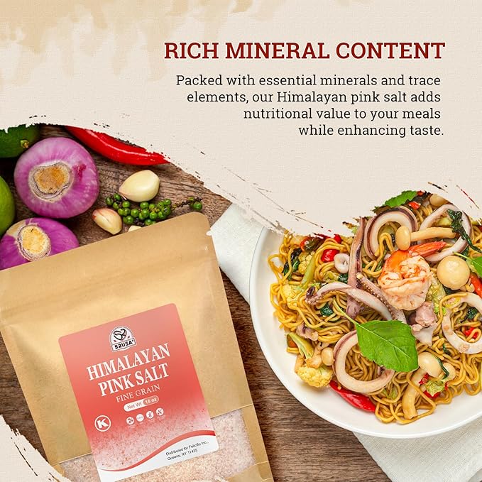 52USA Himalayan Pink Salt Fine, Fine Ground Table and Cooking Salt, 16oz (1 Pound), 100% Real, Pure, Unrefined Himalayan Pink Salt, 80+ Minerals and Electrolytes, Pink Himalayan Sea Salt