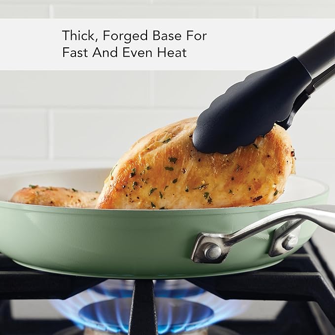 KitchenAid Hard Anodized Ceramic 9-Piece Nonstick Cookware Set – Includes Fry Pans, Saucepan, Stockpot, Durable, Even Heating, Oven Safe to 500°F, Pistachio