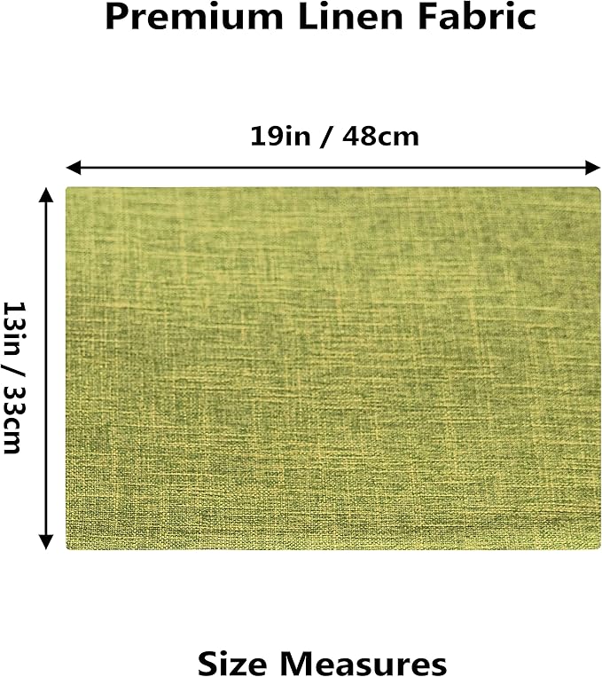 Home Brilliant Green Placemat Set of 6 Washable Place Mats Placemats Heat Resistant Table Mats for Wooden Table Dinner Decor, Lime Green
