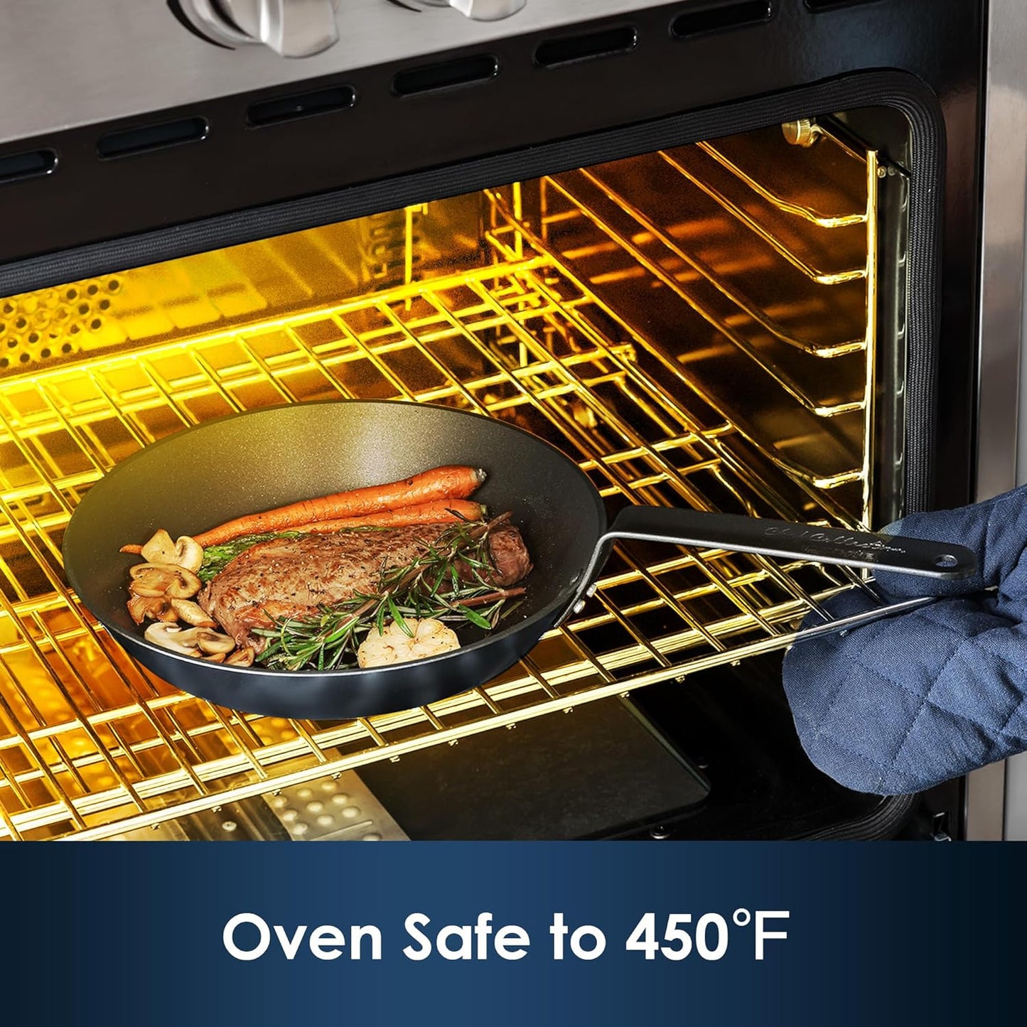 SENSARTE Nonstick Frying Pan Set 2-Piece, Oven Safe Skillets with Swiss Coating, Induction Compatible Chef Pan Set, Dishwasher Safe Cooking Pans, PFOA PFOS Free, 8 and 10 Inch