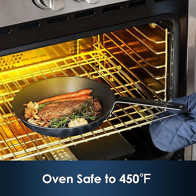 SENSARTE Nonstick Frying Pan Set 2-Piece, Oven Safe Skillets with Swiss Coating, Induction Compatible Chef Pan Set, Dishwasher Safe Cooking Pans, PFOA PFOS Free, 10 and 12 Inch