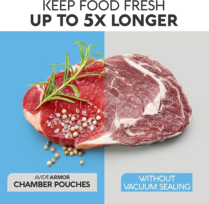 Avid Armor Chamber Vacuum Sealer Bags – Heavy Duty, BPA-Free, Pre-Cut Chamber Vacuum Bags for Food Preservation, Freezer Storage, Sous Vide and more, 250/Pack (10x13) – Multi-Use Vacuum Bags