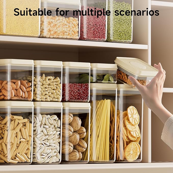 Airtight Food Storage Containers with Pop Top Lids, 3 Pcs BPA Free Plastic Dry Food Canisters for Kitchen Pantry Organization Cereal Flour and Sugar, 2qt+0.9qt*2