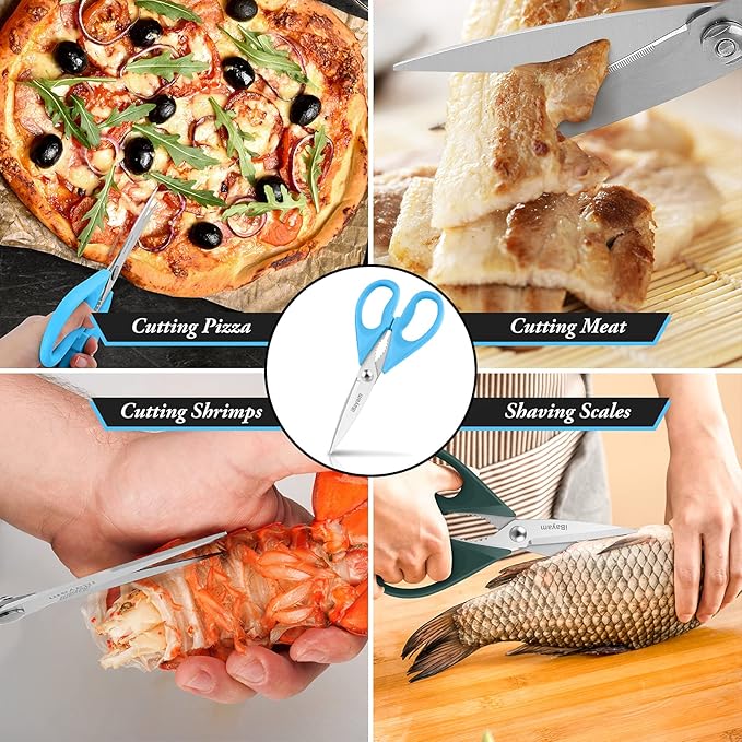 Gifts for Dad from Daughter Son, BEST DAD Tool Shears, iBayam Kitchen Scissors All Purpose Heavy Duty Meat Scissors Poultry Shears, Dishwasher Safe Stainless Steel Utility Scissor