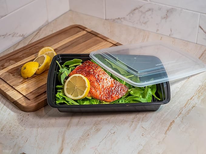 50 sets Rectangle 58oz Meal Prep Containers with lids Microwavable Food Container Plastic BPA Free Rectangle