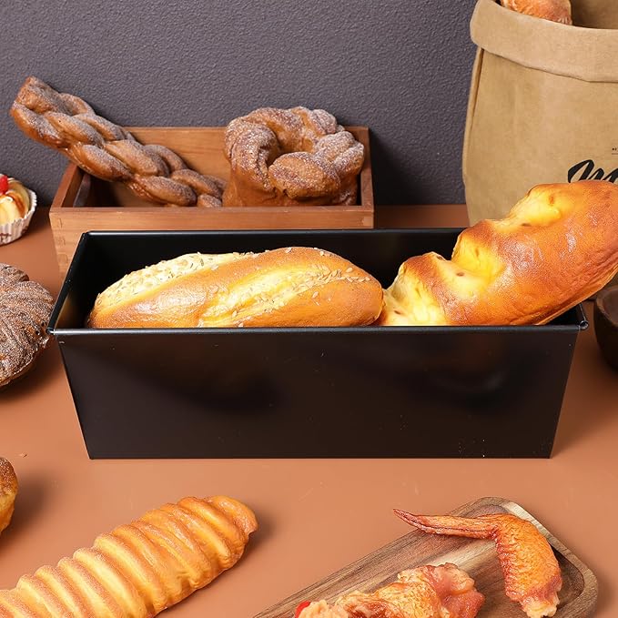 Luxshiny Pullman Loaf Pan with Lid: Non-Stick Bread Toast Box Mold with 5 Holes Design for Homemade Bread - 1.65LB Dough Capacity