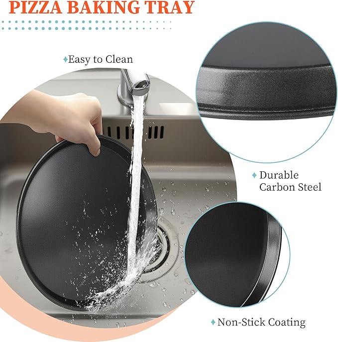 Pizza Pan for Oven, 11” Pizza Pan Compatible with Breville Mini Smart Oven BOV450XL,BOV650XL BOV800XL,Non-Stick Pizzas Tray for Breville Toaster Ovens Accessories, Replacement for Breville Pizzas Pans
