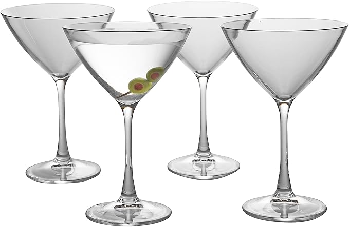 D'Eco Unbreakable 9 oz Martini Glasses (Set of 4) - 100% Tritan Glassware- Reusable Shatterproof Espresso & Dirty Martini Glasses- Great for Summer Pool Parties, Girls' Nights - Wedding Gift Idea
