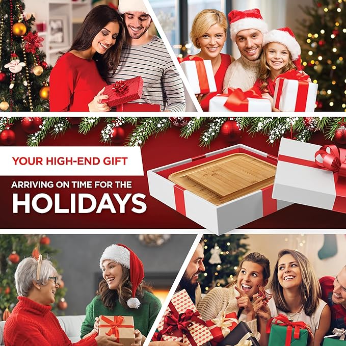 Charcuterie Board Gift Set - Bamboo Cheese Board and Knife Set - Housewarming Gifts for New Home, Wedding Gifts for Couples 2025, Bridal Shower Gifts, Birthday Gifts for Women