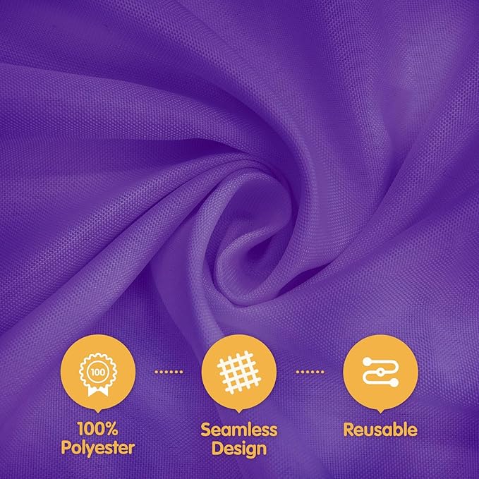 BRILLMAX 4 Pack Purple Round Tablecloths 132 Inch - Circle Bulk Linen Polyester Fabric Washable Table Cloth Cover for Wedding Reception Banquet Birthday Party Buffet Restaurant