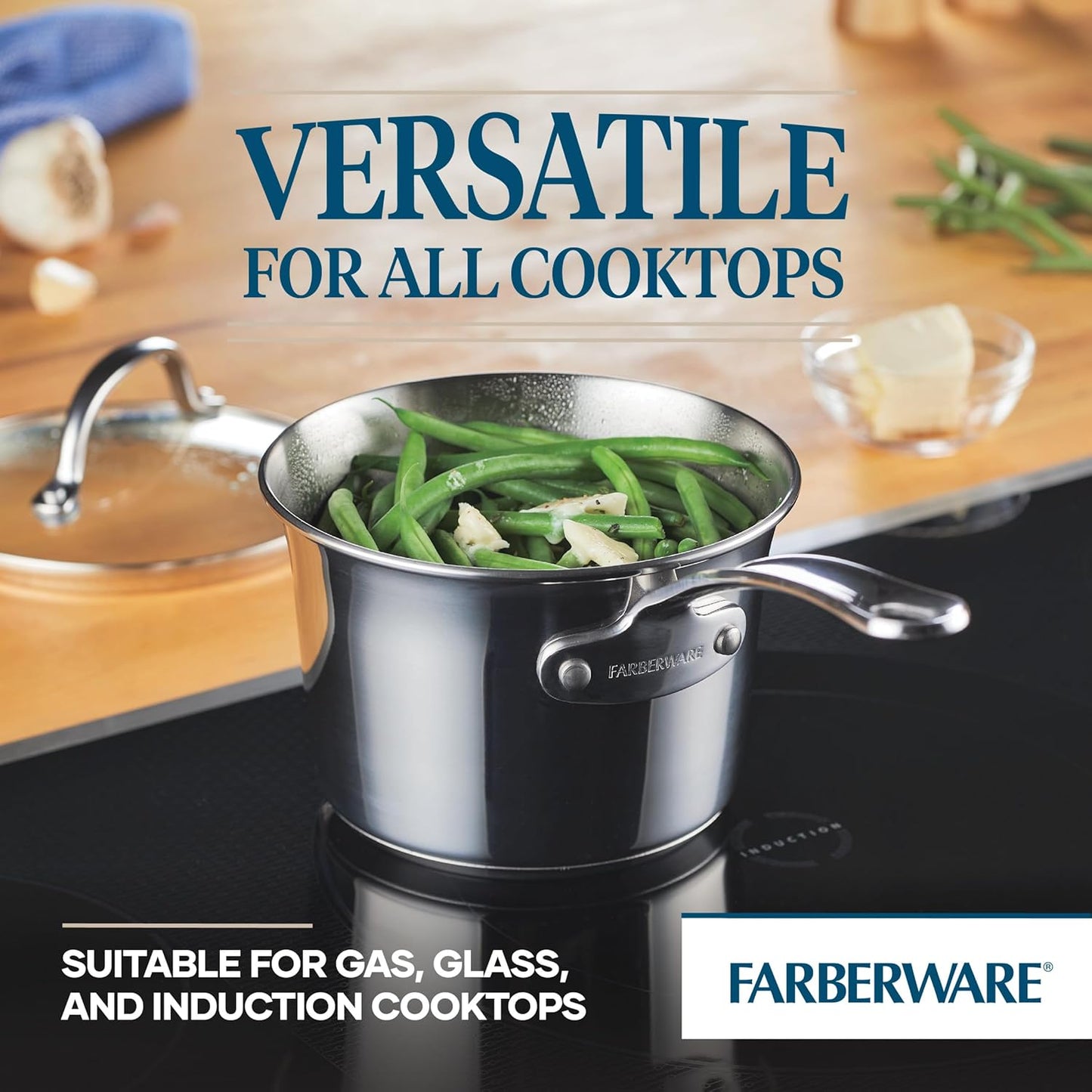 Farberware Millennium Stainless Steel Cookware Pots and Pans Set, 10 Piece