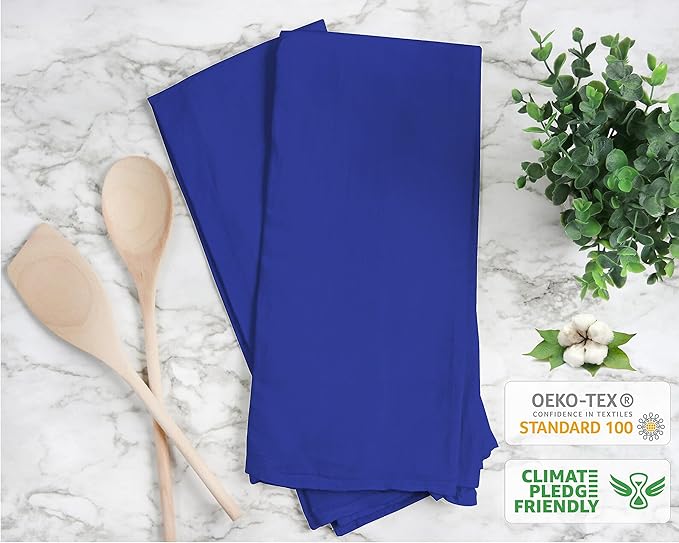 RUVANTI Flour Sack Towels 36 Pack 28x28 Inch, 100% Cotton Tea Towel, Reusable, Machine Washable, Absorbent BarTowels - Dish Cloth Perfect for Drying Dishes & Cleaning - Navy