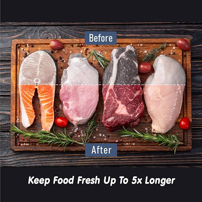 Precut Vacuum Sealer Bags, 150 Gallon 11" x 16" and Quart 8" x 12" and Pint 6" x 10" Commercial Grade Textured Food Sealer Bag, Vacuum Storage Bags for Storage, Meal Prep or Sous Vide