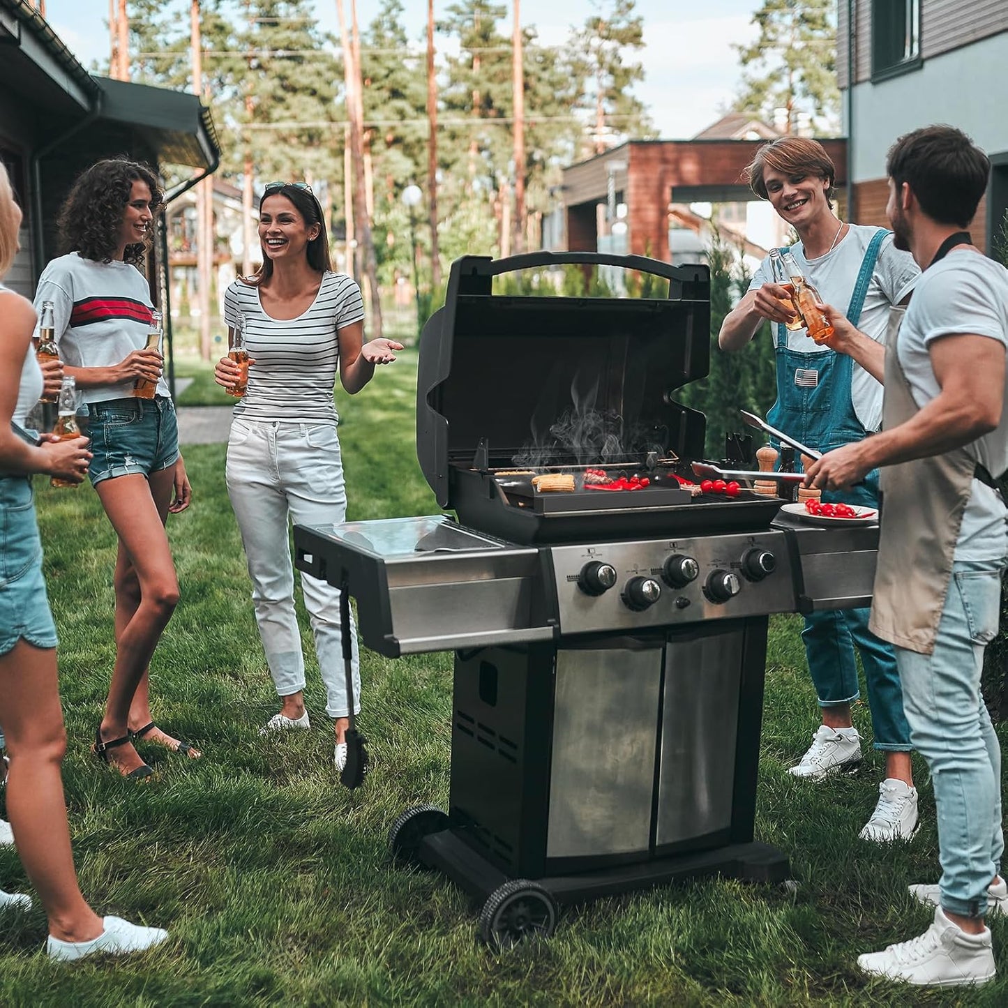 Griddle for Gas Grill, 25" x 16" Flat Top Grill Plate for BBQ Gas Stove Charcoal, Nonstick Coating Cooking Flat Top Griddle Plate Insert for Camping Tailgating