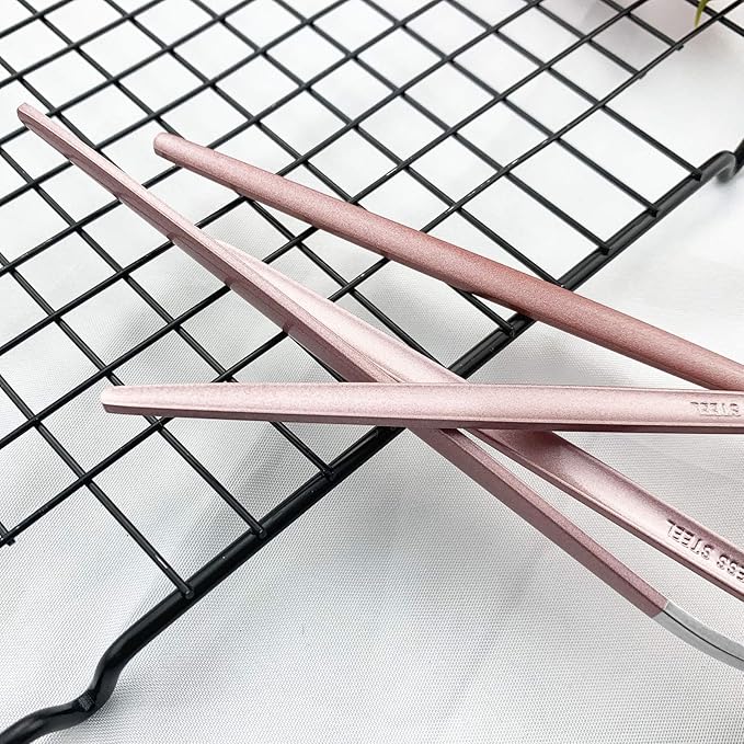 JASHII Flatware Serving Set 24 Piece, Stainless Steel Silverware Set, Pink Silver Cutlery Set, Modern Elegant Tableware Set for Party, Christmas, Dinner (Pink Silver)