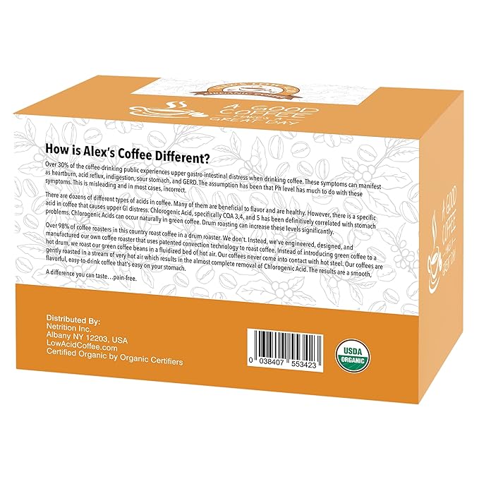 Alex's Low Acid Organic Coffee Single-Serve Pods (24-Pack) - French Roast