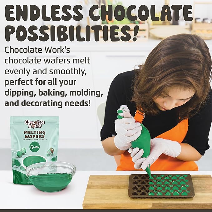 Holiday Melting Chocolate Discs, Red, Green & White, Chocolate Melts for Coating, Dipping & Candy Decorating, Bulk Chocolate Wafer Candy Melts, 5 Pack (2 Red, 2 Green, 1 White), 1 lb Each