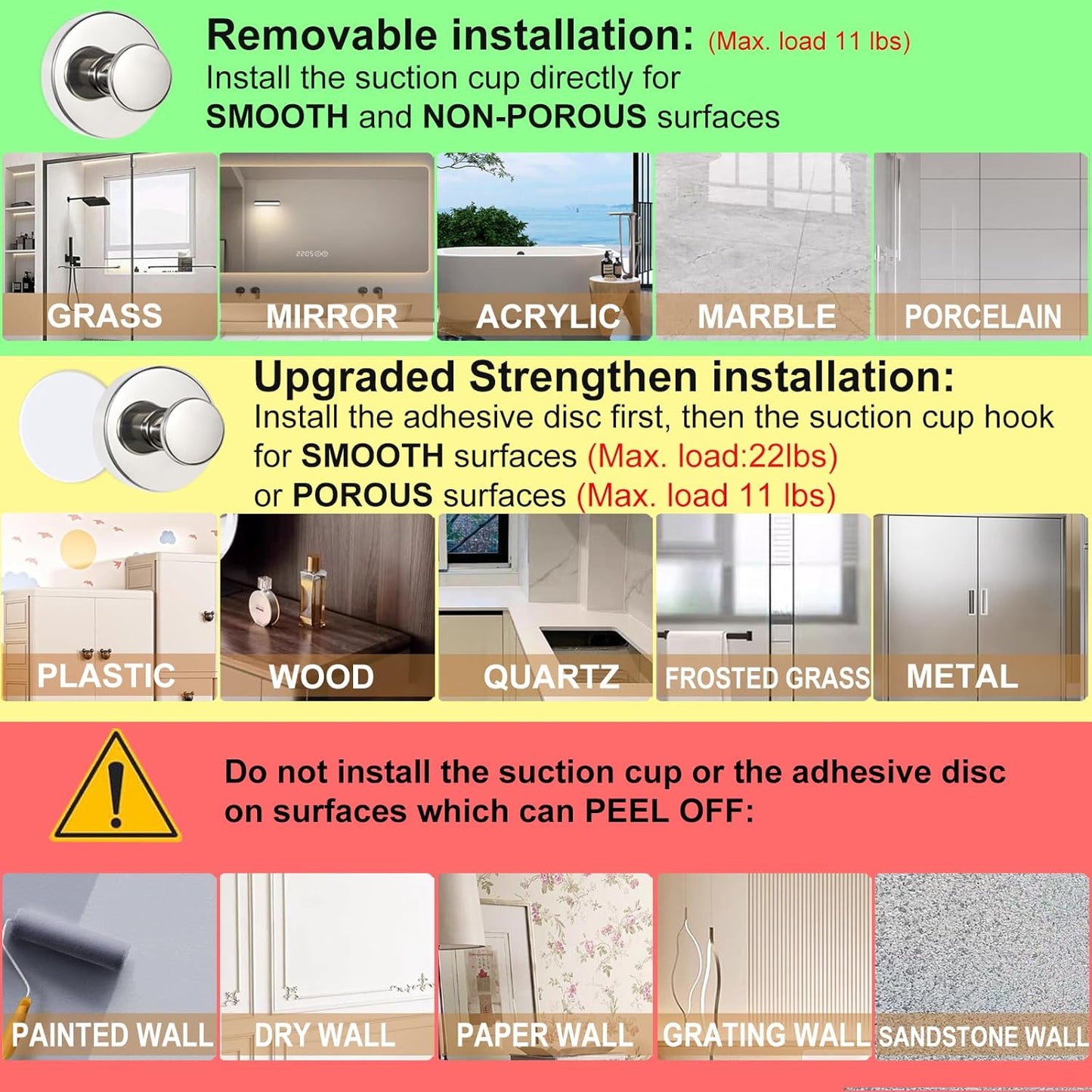 ZESLMG Suction Cup Hooks for Shower Wall, Door Wreaths, Removable Inside Shower Towel Hooks for Bathroom Window Glass Kitchen- Bath Robe Loofah Suction Hooks for Hanging More Surfaces (Gold, 2 Pack)