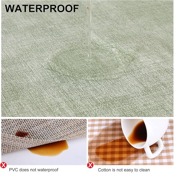 homing Faux Leather Heat Resistant Placemats 8 Packs, Waterproof Wipeable Dining PU Place Mats for Indoor & Outdoor, Easy to Clean, Light Green