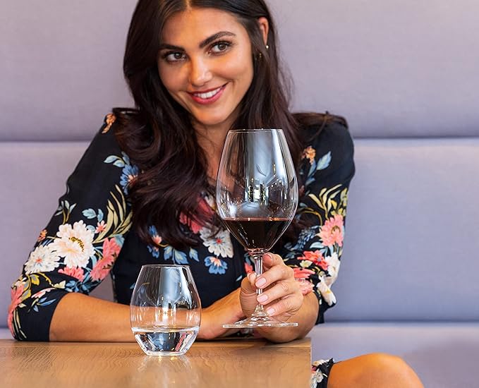 Riedel Wine Friendly Red Wine Glasses, Set of 4-23 Fl. Oz. Elegant Stemmed Crystal Glass, Made in Germany, Dishwasher Safe, Ideal for Wine Enthusiasts and Sophisticated Tastings (6422/02-4)