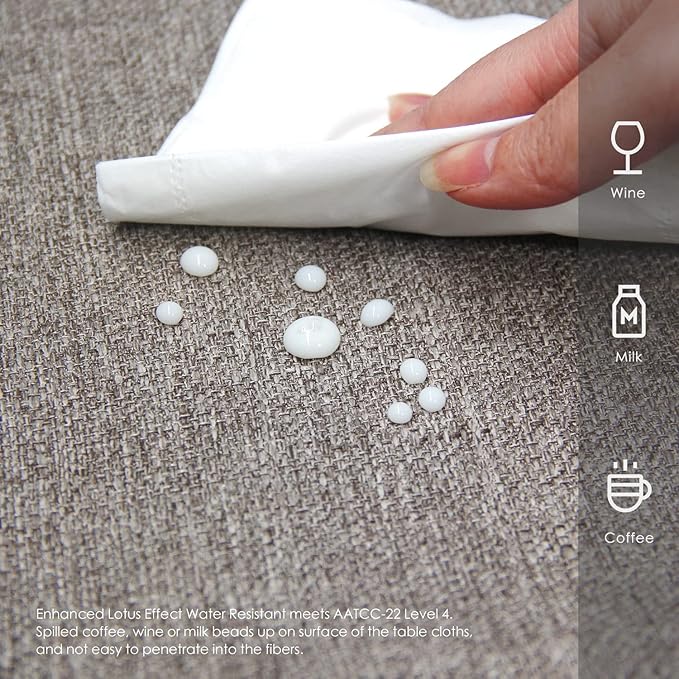 BALCONY & FALCON Square Tablecloth - Small Waterproof Table Cloth, Wrinkle Resistant Table Cover Linen Fabric Tablecloths for Dining Kitchen Wedding and Outdoor Decoration (Taupe Gray, 47"x47")