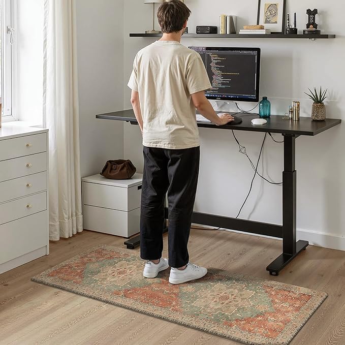 GENIMO Kitchen Mats for Floor, Washable Anti Fatigue Mat for Cushioned, 23.6"x71", Waterproof Kitchen Rugs, Non Slip Comfort Standing Mat Rug for Home, Sink, Laundry, Multi Color