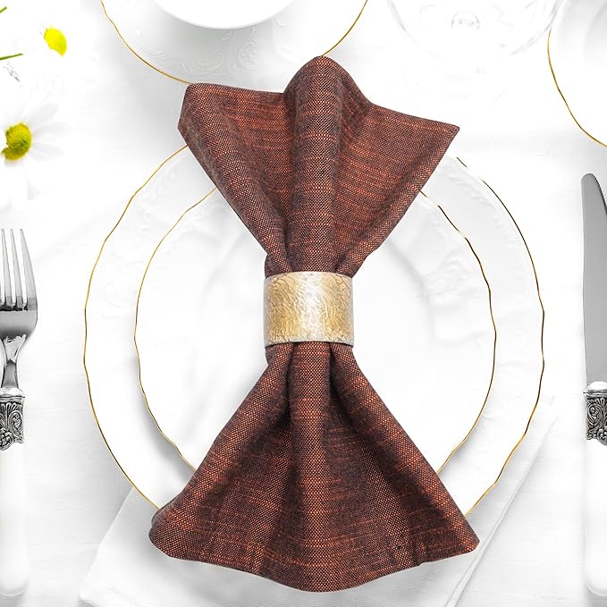 Urban Villa Halloween Cloth Napkins Black/Orange Dinner Napkins (Set of 12) 20"x20" 100% Cotton Slub Chambray Absorbent Napkins Soft Durable Reusable Washable Ideal for Everyday wedding Parties Events