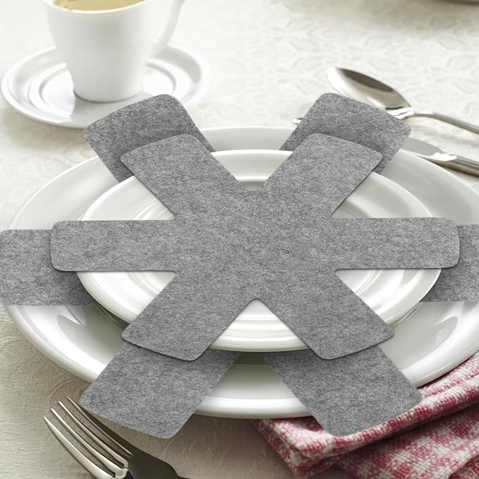 40 Pcs Pot and Pan Protectors, 5 Different Sizes Cookware Protector Pot Dividers Stacking Separators Pads for Protecting and Separating Pots and Pans, Gray