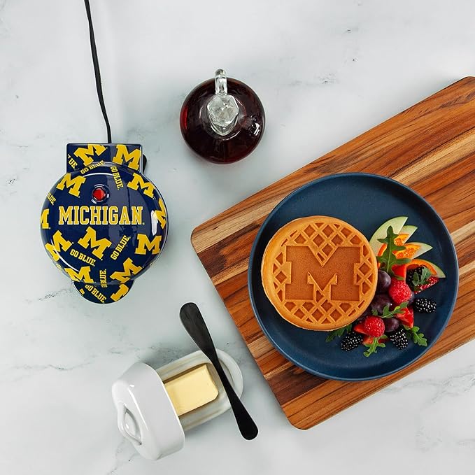 Uncanny Brands Michigan Wolverines Mini Waffle Maker - Small Kitchen Appliance
