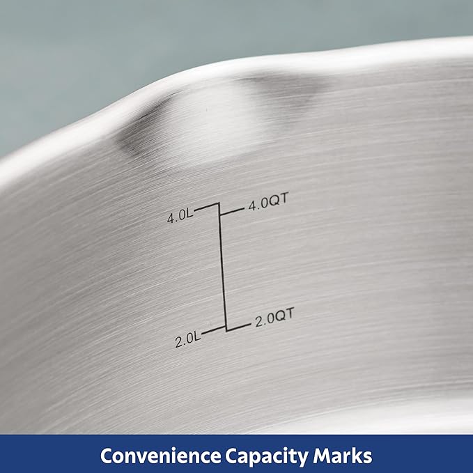 Tramontina Tempo Tri-Ply Base Stainless Steel 6-Quart Braiser Pan with Glass Lid, Induction-Ready, Oven-Safe, Dishwasher-Safe