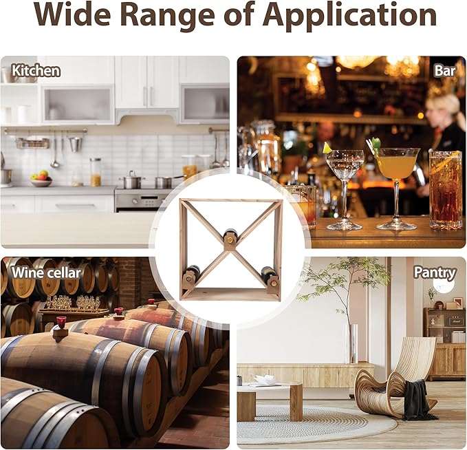 JAXPETY 96 Bottle Wine Rack Countertop Wine Storage Cube Freestanding Wine Holder Wood Storage Shelf for Home Kitchen Bar