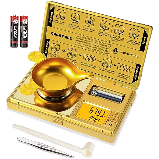High Precision Milligram Scale,50g/0.001g Digital Mini Pocket Gram Scale,Mg Scale for Weighing Powders,Jewelry, Medicine, Gem, Reloading,Gold Scale with Cal Weight, Tweezer and Tray
