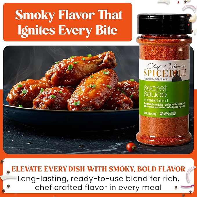 3 Pack Secret Sauce Seasoning | Made in the USA All Purpose Seasoning with Bold, Smoky & Spicy Blend | Dry Rub for Grilling Meat | Chicken, Beef & Pork Rub | Vegan, Non-GMO, Gluten-Free – 5.8 oz