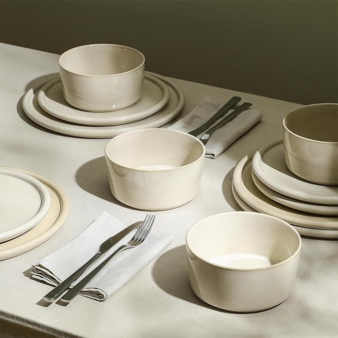 Stone Lain Eden 4-Piece Bowl Set Stoneware, Beige