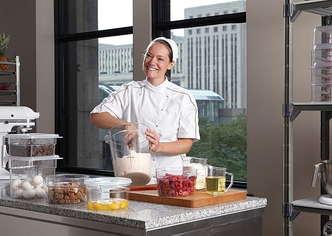 Cambro Food Storage Container (12 Pack) - Round Series - 8 QT (Quart) - Commercial Grade for Food Prep (Clear)