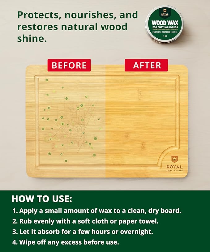 ROYAL CRAFT WOOD Bamboo Cutting Board Gift Set – 3-Piece Reversible Wooden Boards with Deep Juice Groove & Handles – Premium Charcuterie & Butcher Blocks for Kitchen – Holiday Gift-Ready Packaging