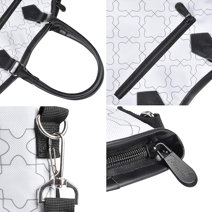 Tirrinia Insulated Wine Gift Carrier Tote - Travel Padded 2 Bottle Wine/Champagne Cooler Bag for Portable Wine Bottle Carrying Case, Women Men Wine Party Bag for Event,BYOB,Beach, Gift for Wine