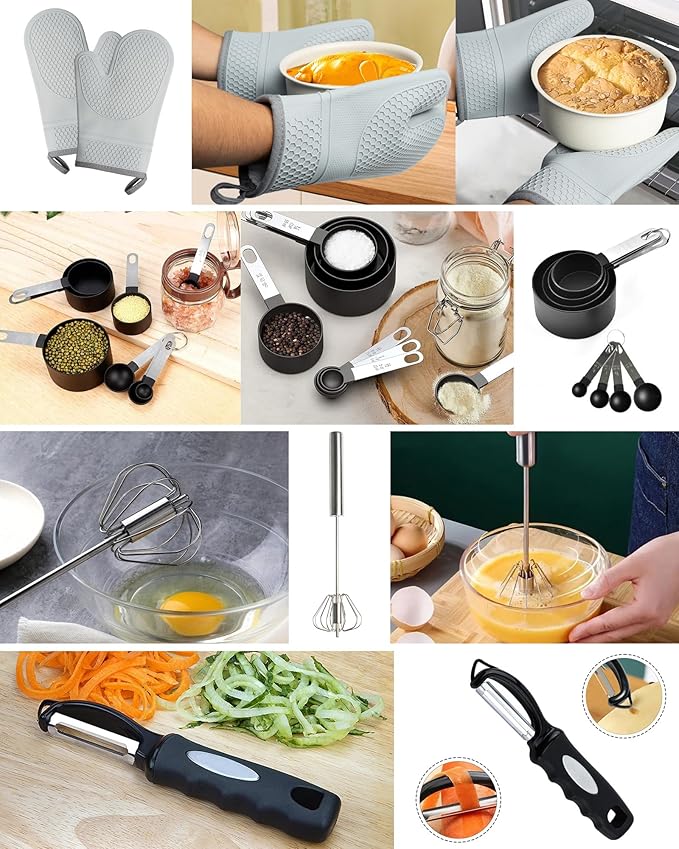 27Pcs Ceramic Cookware Set with Removable Handles – Induction/Oven Safe Pots and Pans Set Nonstick, Eco-Friendly Kitchen Essentials for Healthy Cooking, Blue