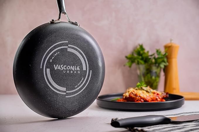 Vasconia 11-Piece Aluminum Cookware Set - Nonstick Pots and Pans with Lids - Dishwasher, Oven Safe up to 475°F - Skillets, Griddle, Casserole, Dutch Oven - Black