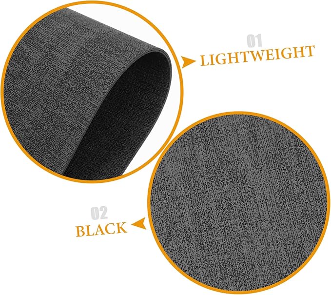 Angoily 2pcs Reversible Faux Leather Placemats Non-Slip Heat Resistant Dining Table Mats with Fabric Texture Spillproof Protection for Indoor Outdoor Kitchen Use